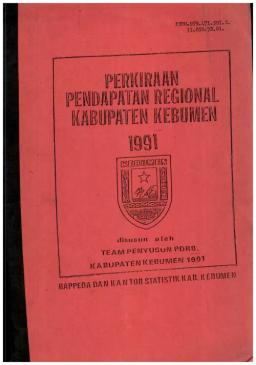 Perkiraan Pendapatan Regional Kabupaten Kebumen 1991