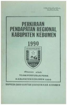 Perkiraan Pendapatan Regional Kabupaten Kebumen 1990