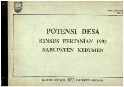 Village Potential Agricultural Census 1993 Kebumen Regency