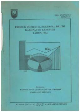 Produk Domestik Regional Bruto Kabupaten Kebumen 1992