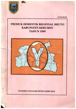 Produk Domestik Regional Bruto Kabupaten Kebumen 1999