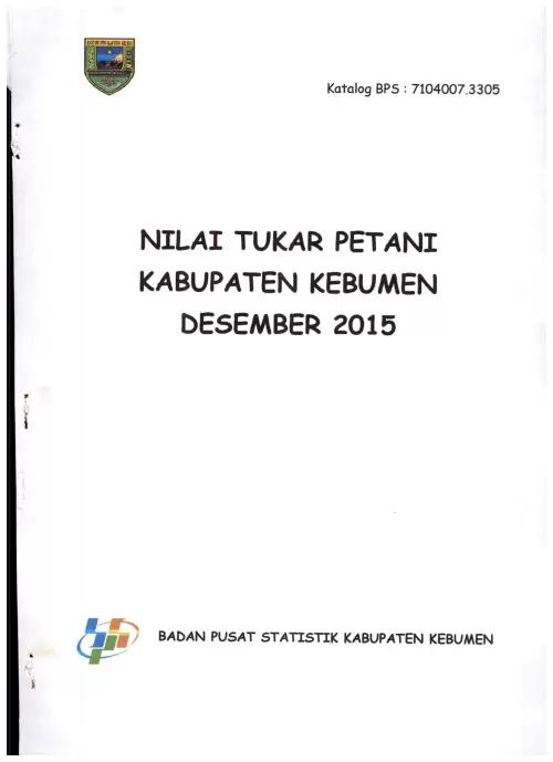 Nilai Tukar Petani Kabupaten Kebumen Desember 2015