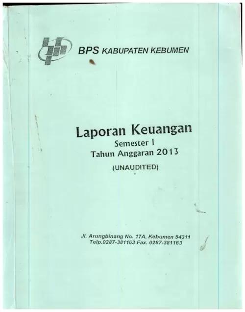 Laporan Keuangan Semester 1 Tahun Anggaran 2013 