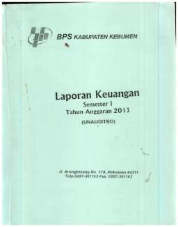 Laporan Keuangan Semester 1 Tahun Anggaran 2013