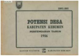 Village Potential Of Kebumen Regency Mid-1986