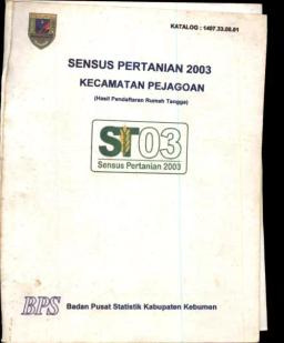 Sensus Pertanian 2003 Kecamatan Pejagoan(Hasil Pendaftaran Rumah Tangga)