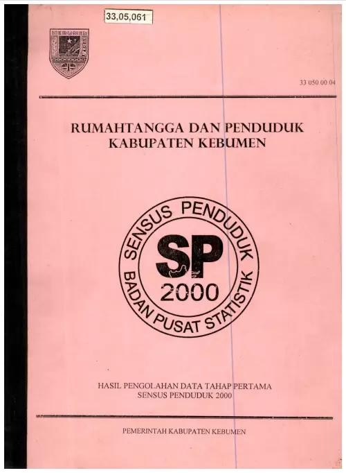 Rumahtangga dan Penduduk Kabupaten Kebumen SP2000